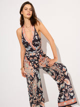 Paisley Baskılı Askılı Tulum