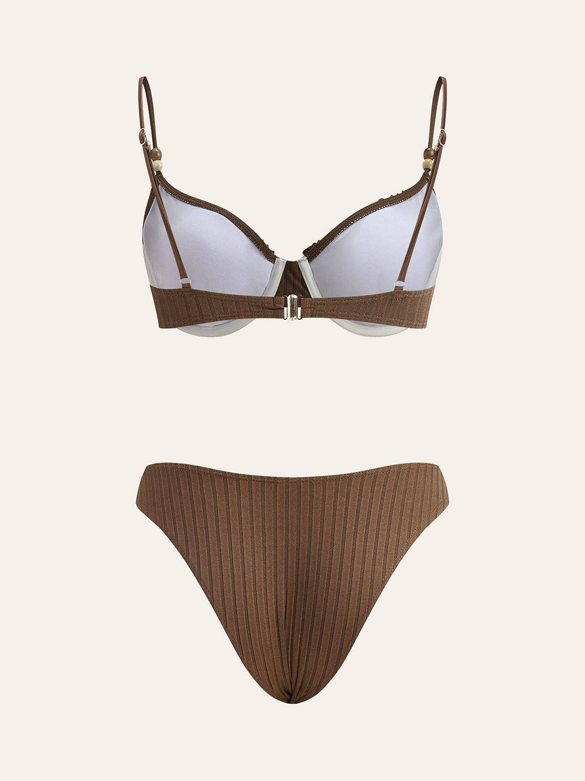 Fırfırlı Detaylı Kaburga Bikini Takımı