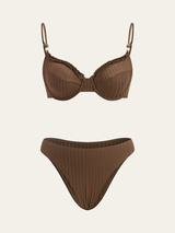 Fırfırlı Detaylı Kaburga Bikini Takımı