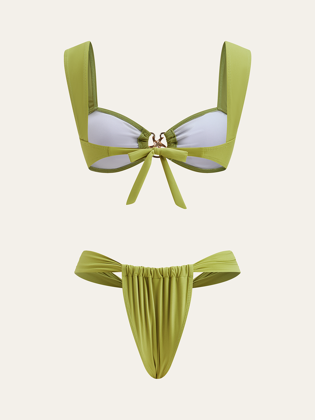 Bağlamalı Metal Dekorlu Bikini Takımı