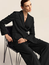 Çizgili Kruvaze Blazer