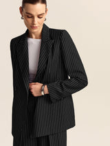 Çizgili Kruvaze Blazer