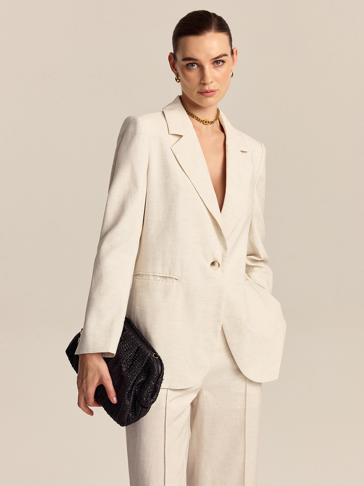 Tencel-Keten Karışımı Blazer