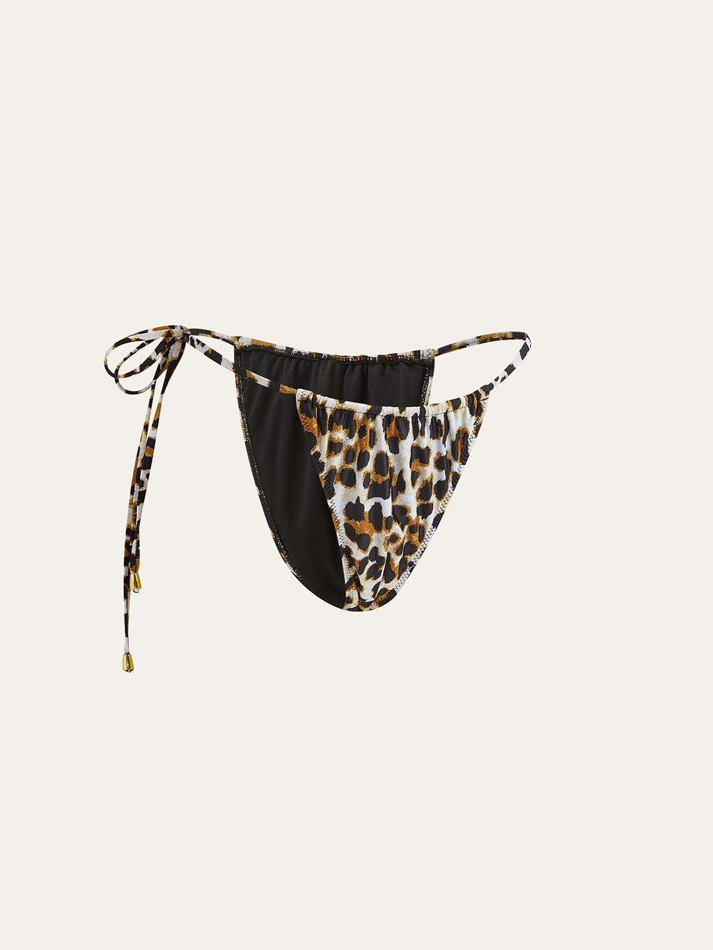 Leopar Desenli Bağcıklı Bikini Altı