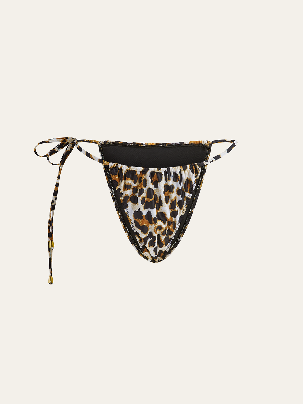 Leopar Desenli Bağcıklı Bikini Altı
