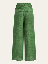 Dokulu Desenli Geniş Paça Pantolon