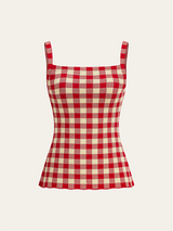 Gingham Desenli Pantolon Takımı