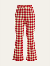 Gingham Desenli Pantolon Takımı
