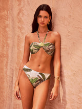 Tropikal Baskılı Bikini Üstü
