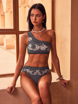 Paisley Desenli Yüksek Belli Bikini Altı