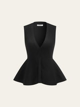 Örme Peplum Yelek Hırka