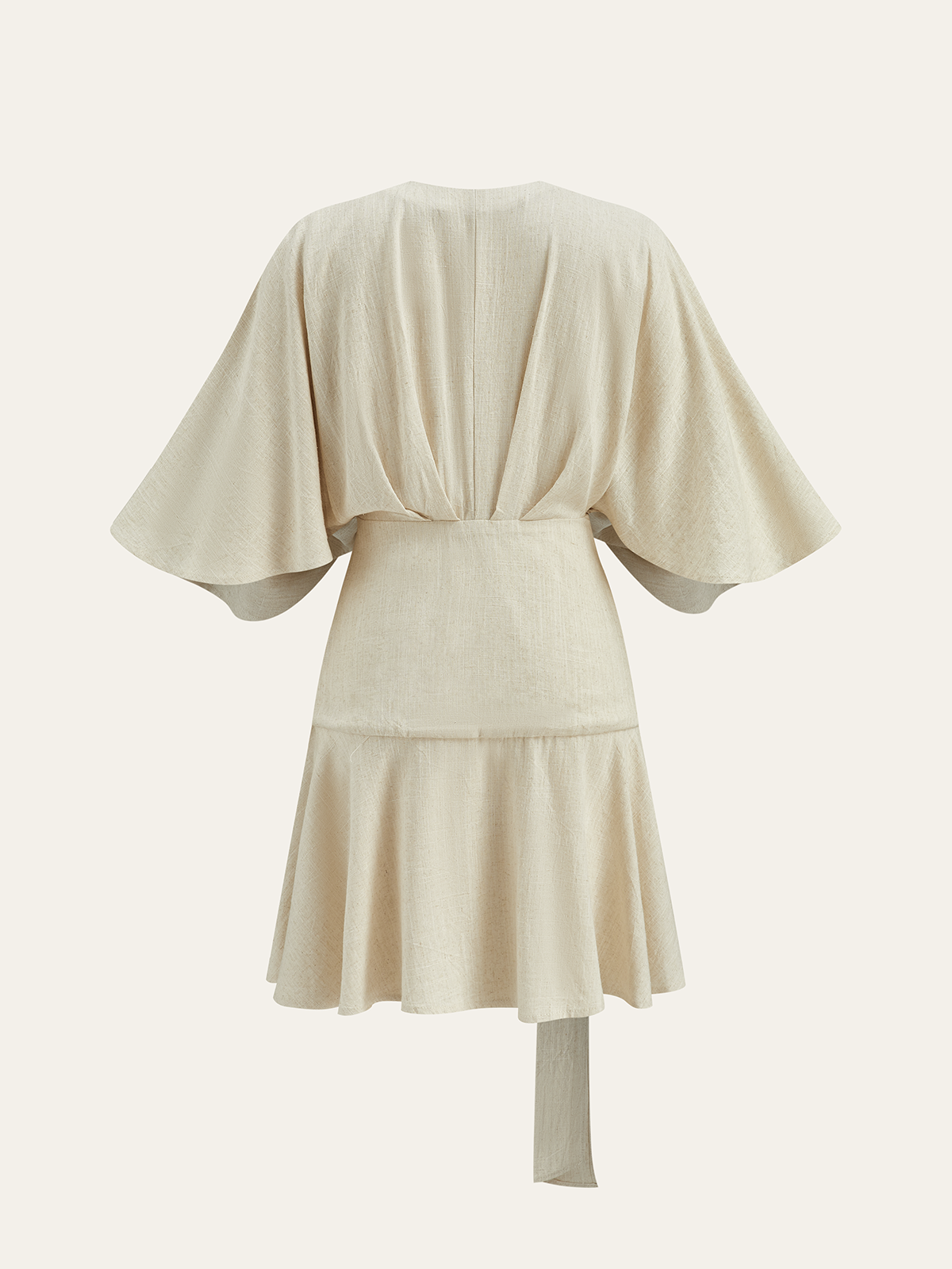 Pamuk Ve Keten Kimono Kol Sarma Elbise