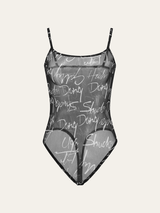 Şeffaf Eriyen Tank Top Yazılı Body
