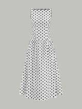Polka Dot Kolsuz Midi Elbise
