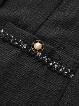Tweed Kolsuz Düğmeli Mini Elbise