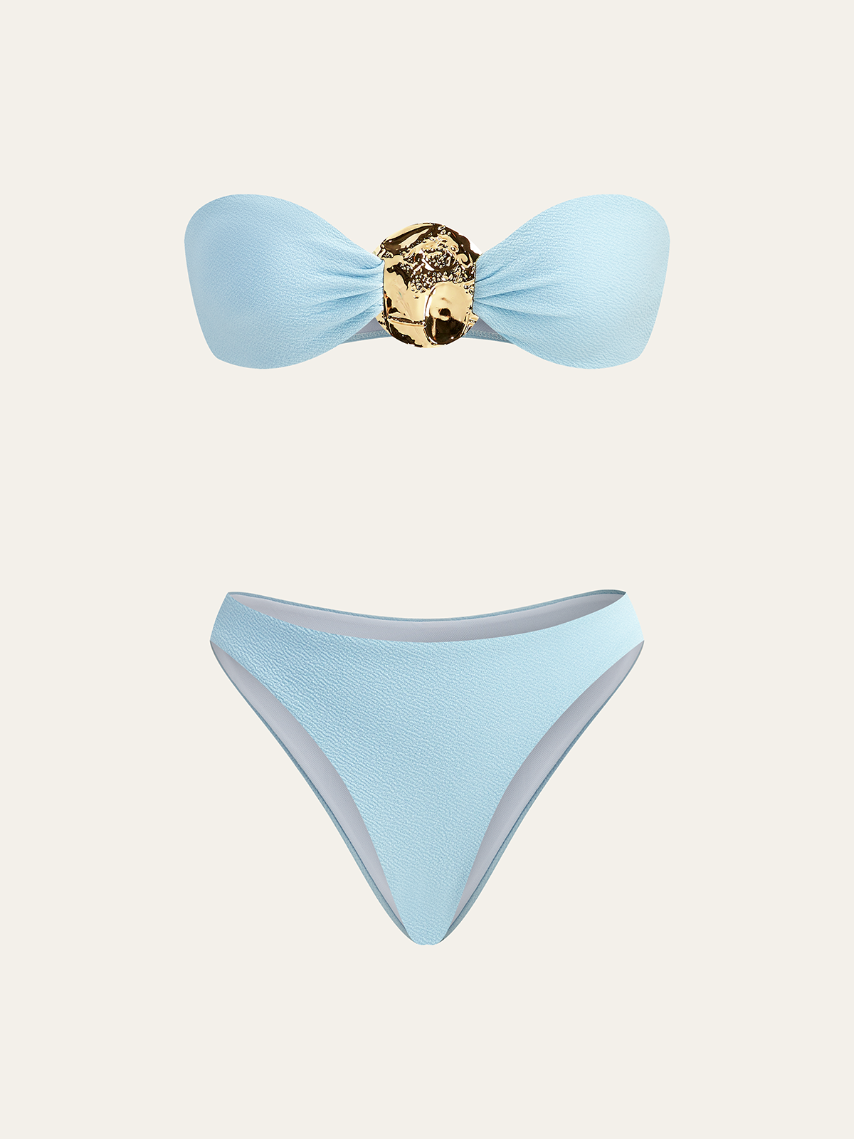 Altın Detaylı Bikini Ve Örtü