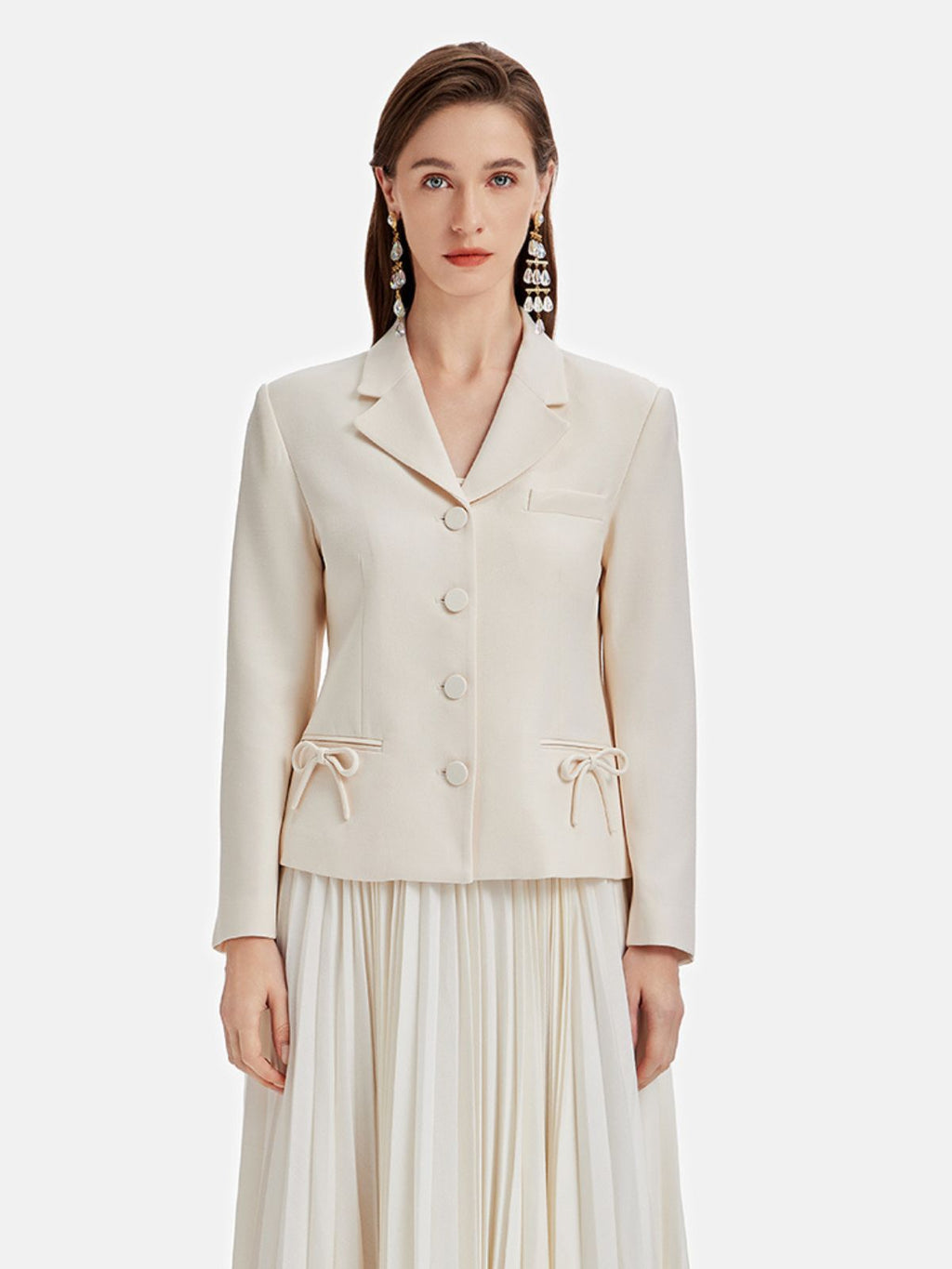 Fiyonklu Desenli Blazer