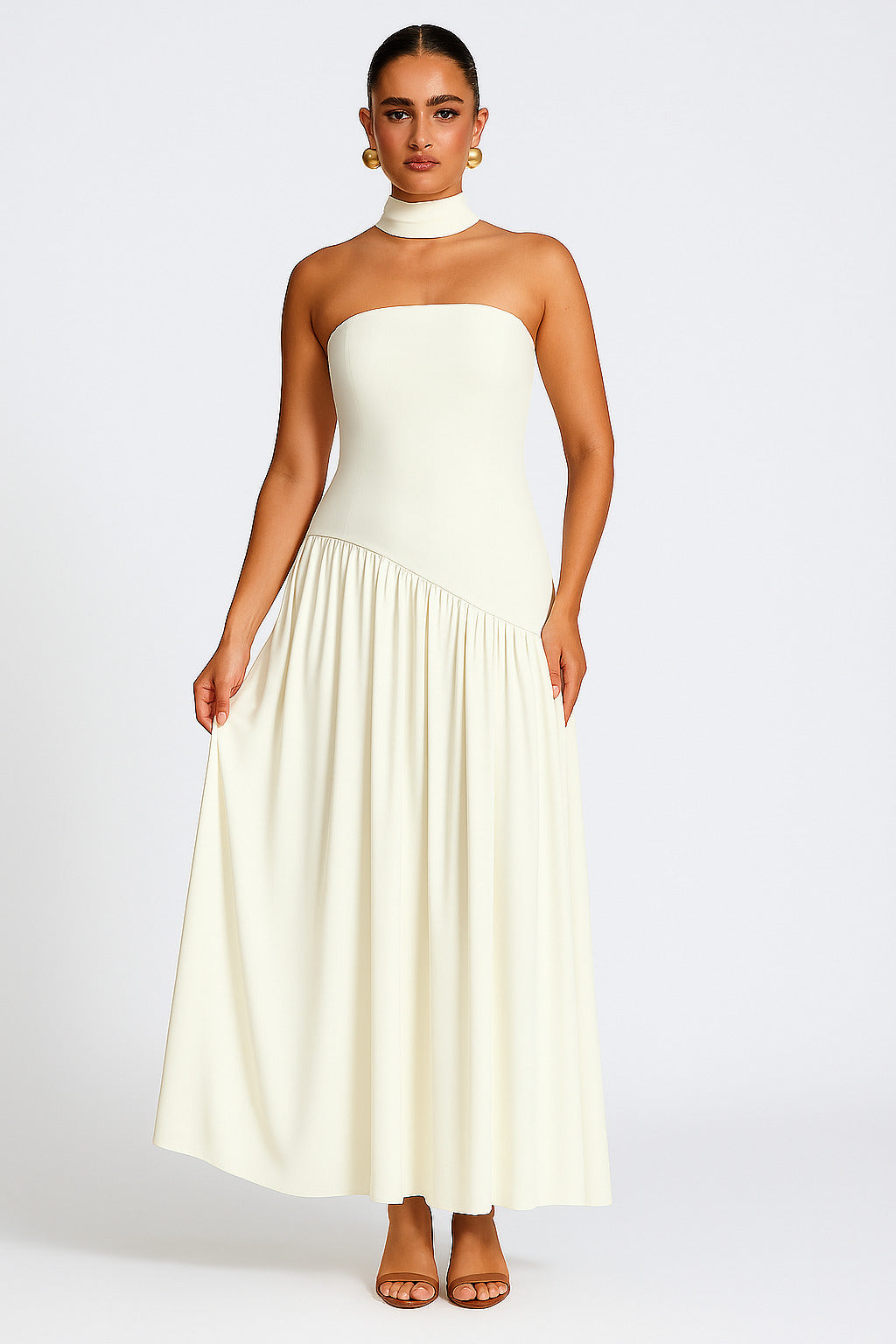 Maliyah Maxi Elbise - Fildişi