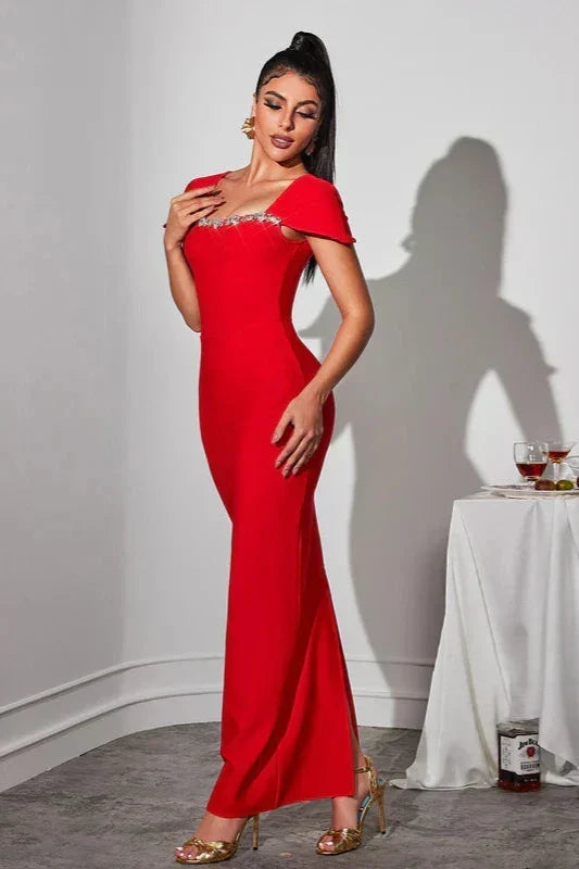 Corliss Taşlı Bandaj Maxi Elbise