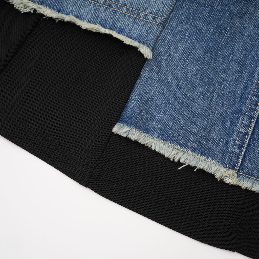 Lana denim mini elbise