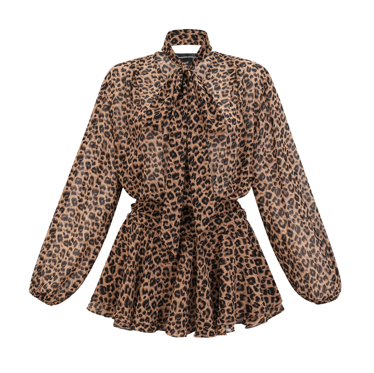 Laurence leopar mini elbise