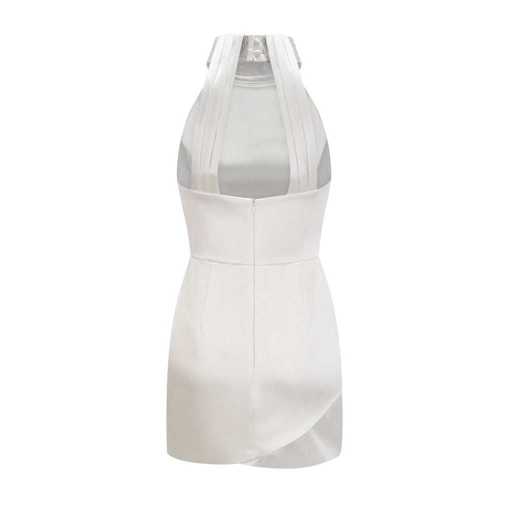 Tahiti asimetrik mini elbise