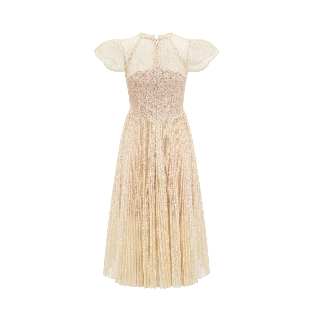 Nerissa pile midi elbise