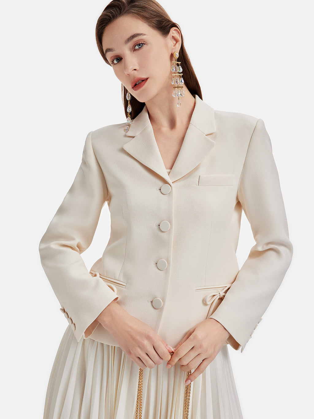 Fiyonklu Desenli Blazer