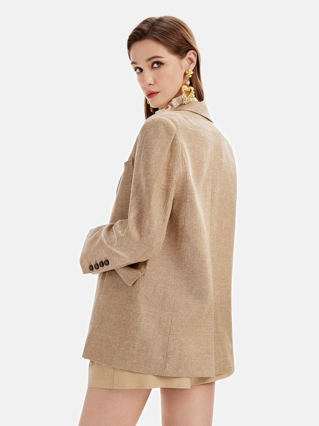 Fransız Keten Oversize Kaban