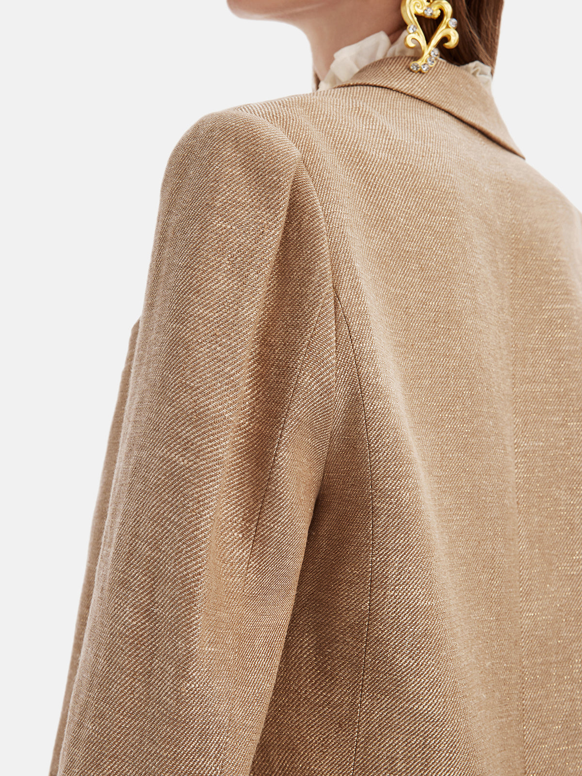 Fransız Keten Oversize Kaban
