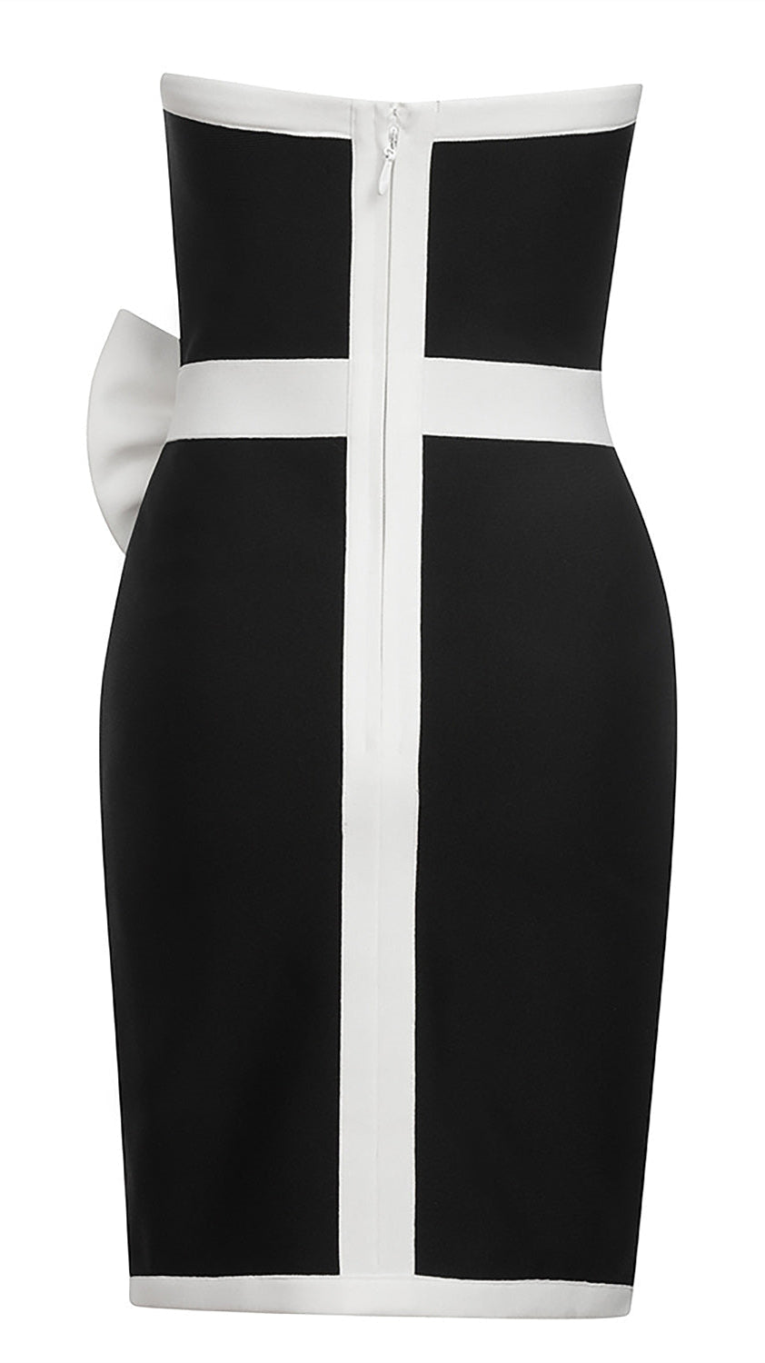 Elsie Kontrast Straplez Bandaj Mini Elbise