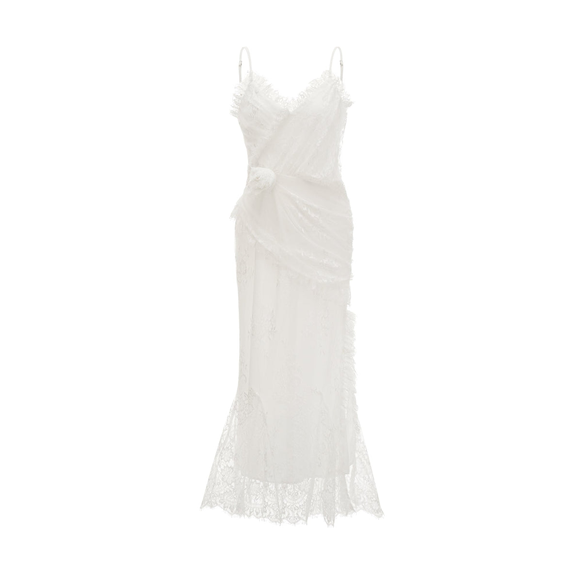Larelle dantel midi elbise