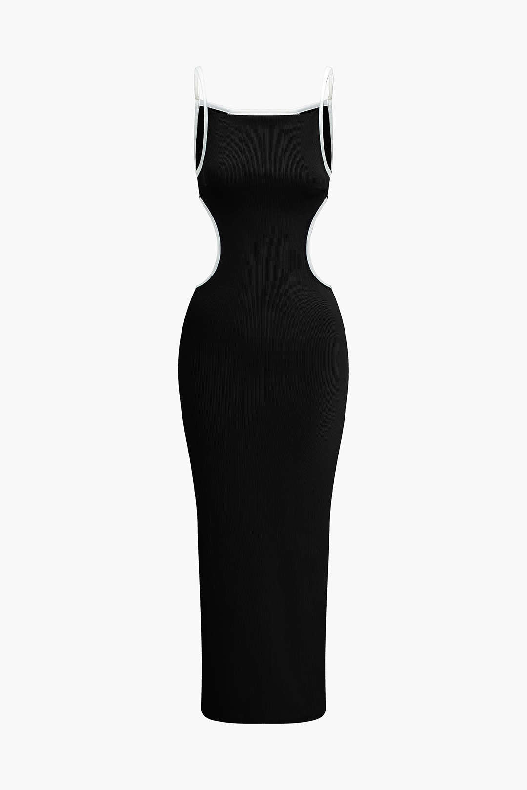 Kontrast Kesimli Sırtı Açık Slip maksi Elbise