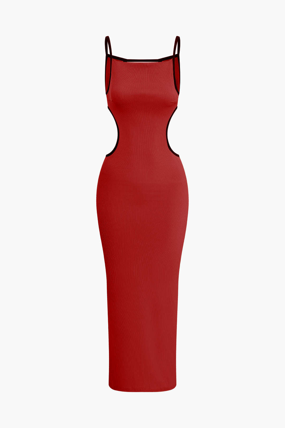 Kontrast Kesimli Sırtı Açık Slip maksi Elbise