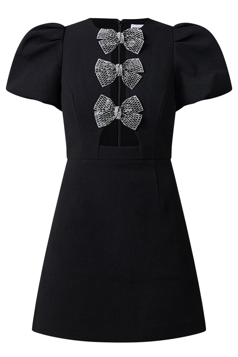 Puf Kol Cut-Out Mini Elbise