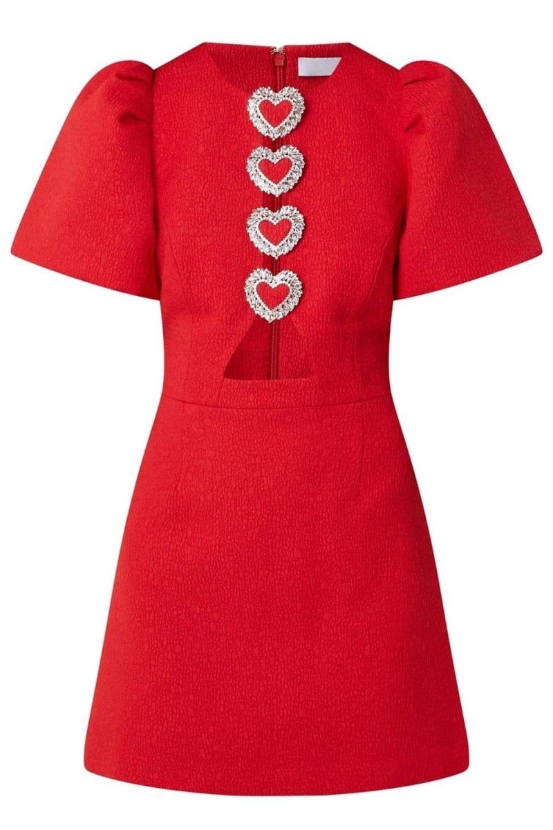 Puf Kol Cut-Out Mini Elbise