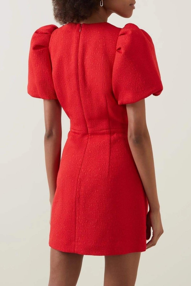 Puf Kol Cut-Out Mini Elbise