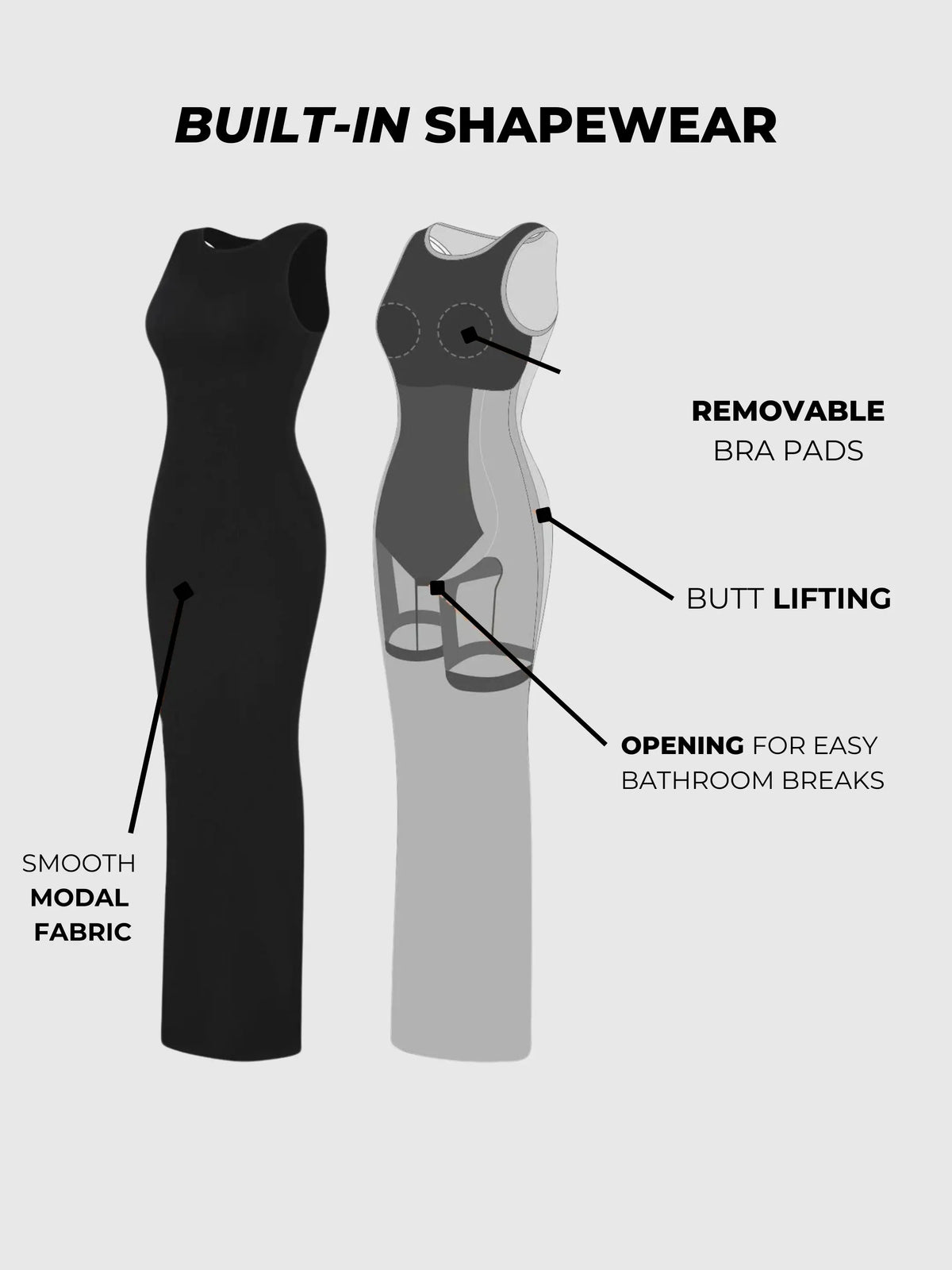 Yvette shapewear maksi Elbise