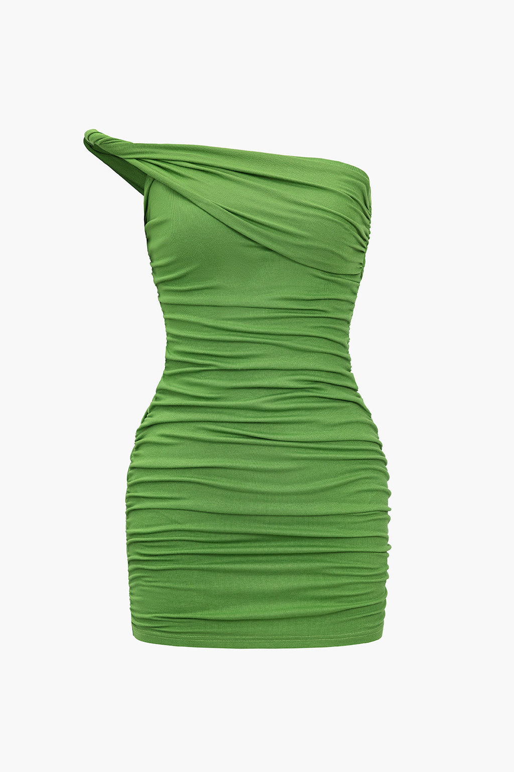 Düz Asimetrik Dantelli Mini Elbise