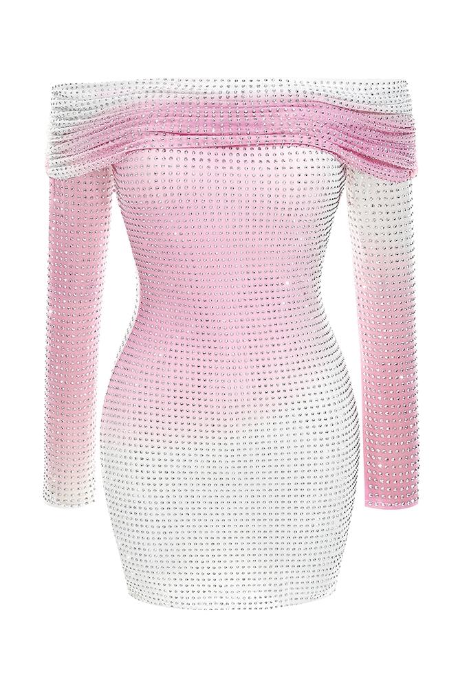 Gemma Baskılı Diamante Mini Elbise