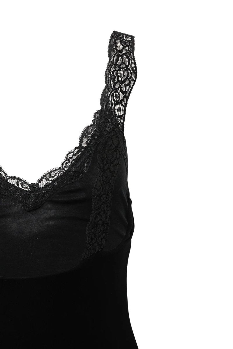 Irene V Yaka Dantelli Maxi Elbise