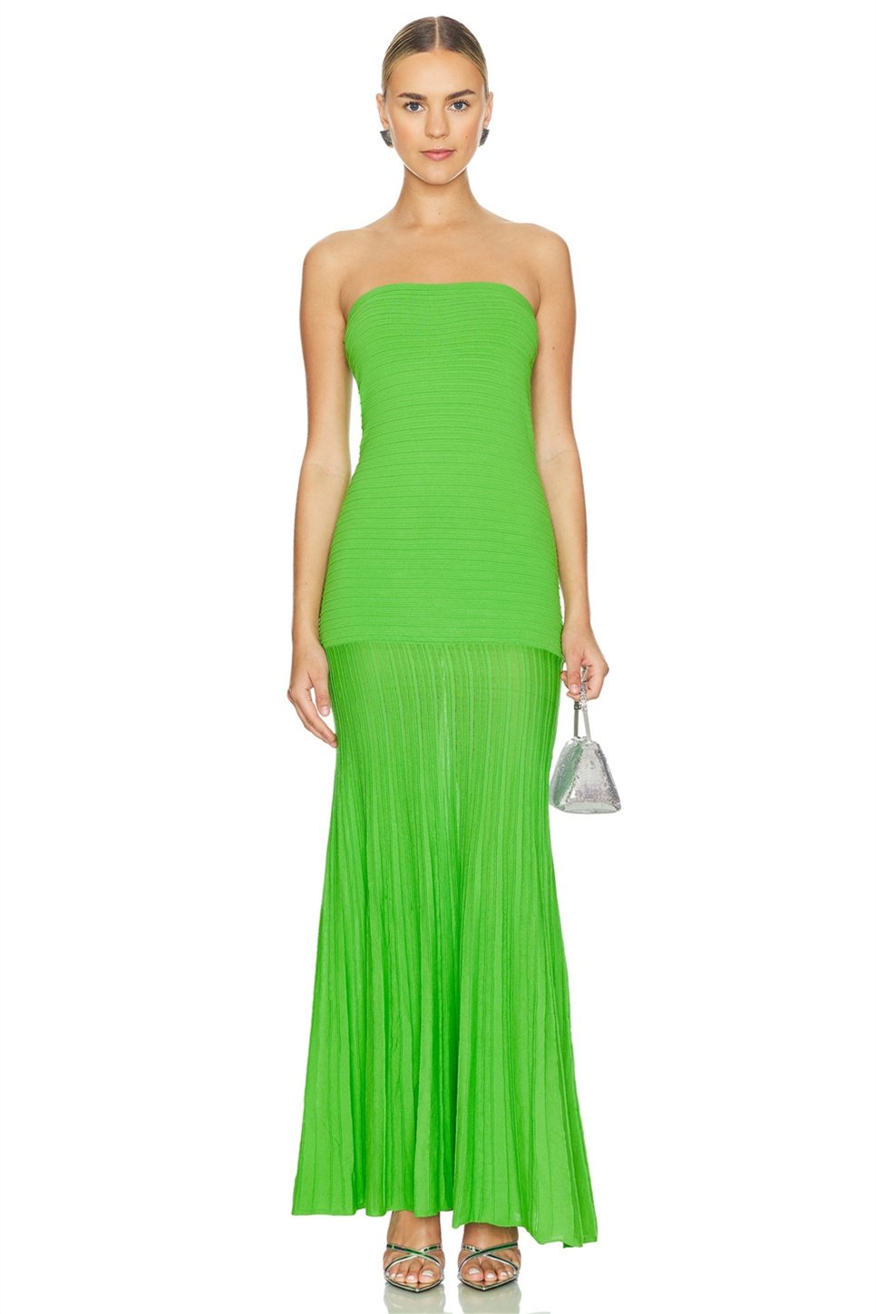 Madeline Straplez Pileli Maxi Elbise