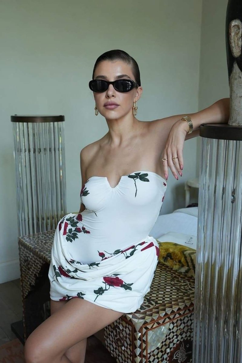 Louise Rose Baskılı Korse Mini Elbise