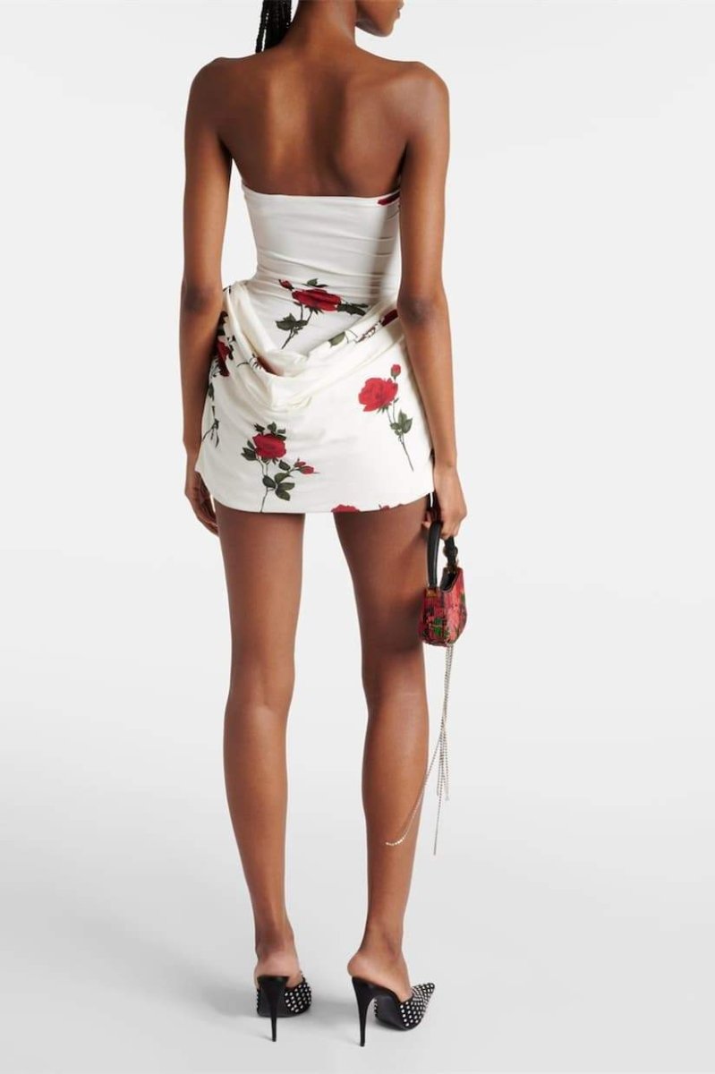Louise Rose Baskılı Korse Mini Elbise