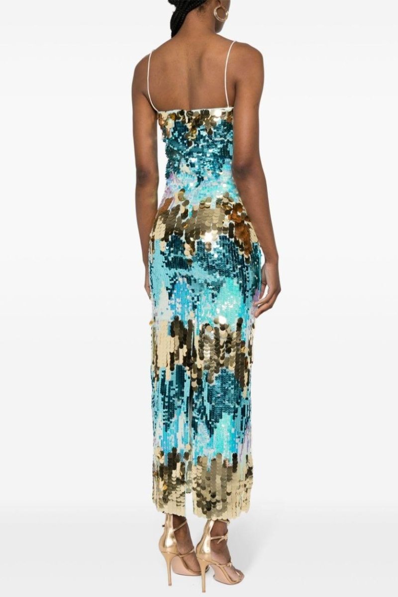 Moira Payetler Cami Maxi Elbise