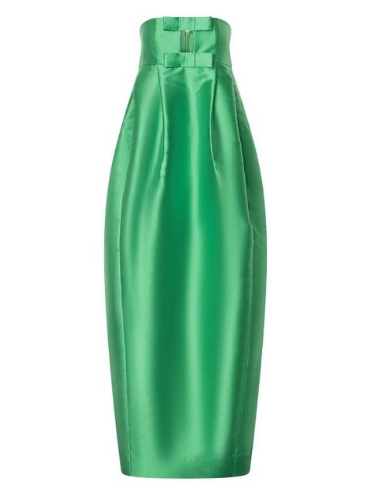 Straplez Papyonlu Lale Maxi Elbise