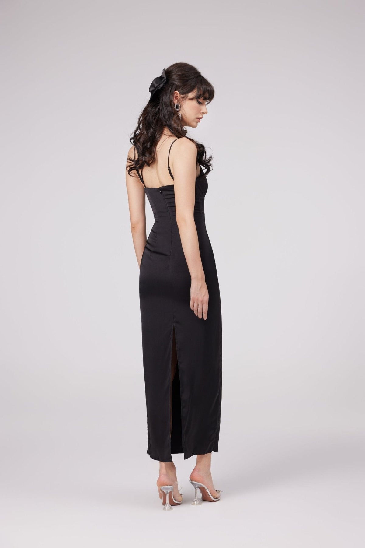 Reine çiçekli midi elbise