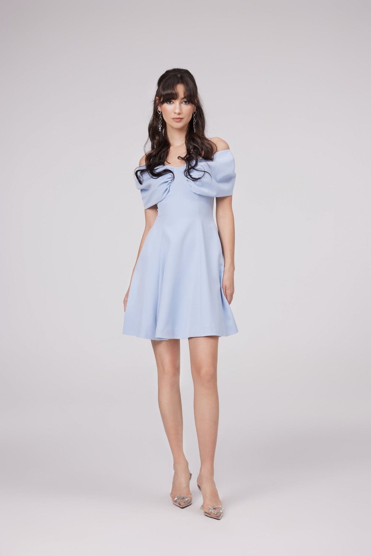 Valerie ilmekli kloş mini elbise